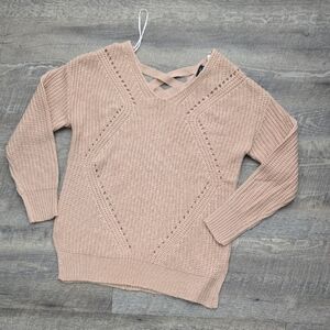 Rue21 Taupe Sweater with Cross-Back Design
